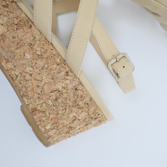 Chanel Leather Cork Platform Sandals - Picture 4 of 9